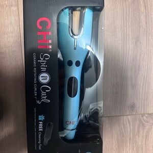 CHI Spin N Curl Ceramic Rotating Curler - Blue